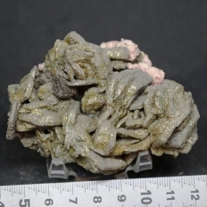 白鉄鉱と菱マンガン鉱・Marcasite&Rhodochrosite [硫砒鉄鉱の仮晶]