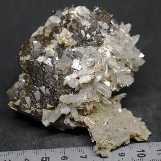 灰鉄ざくろ石と水晶・Andradite&Quartz