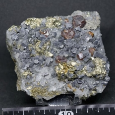閃亜鉛鉱と黄銅鉱・Sphalerite&Chalcopyrite [方鉛鉱を伴う]
